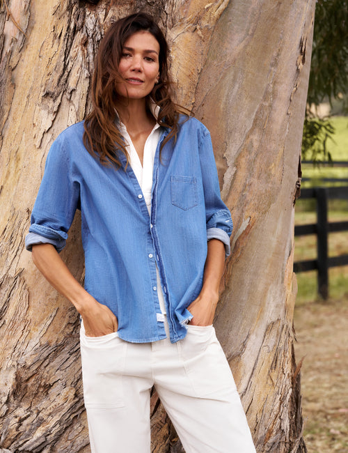 EILEEN Vintage Stonewashed Indigo, Famous Denim, front view