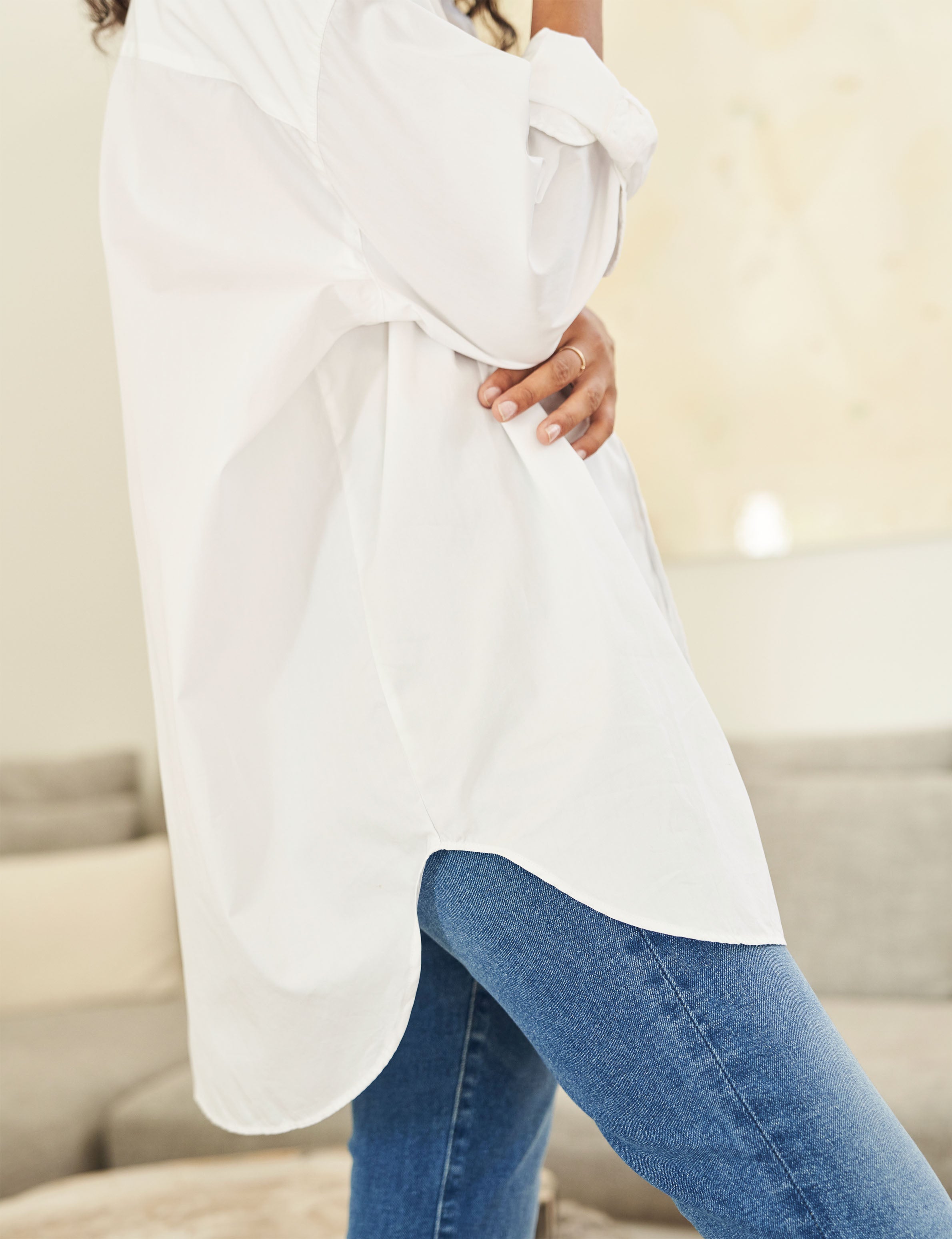 Mackenzie One Size Button Up Shirt White Frank Eileen mackenzie-one-size-button-up-shirt-white-frank-eileen