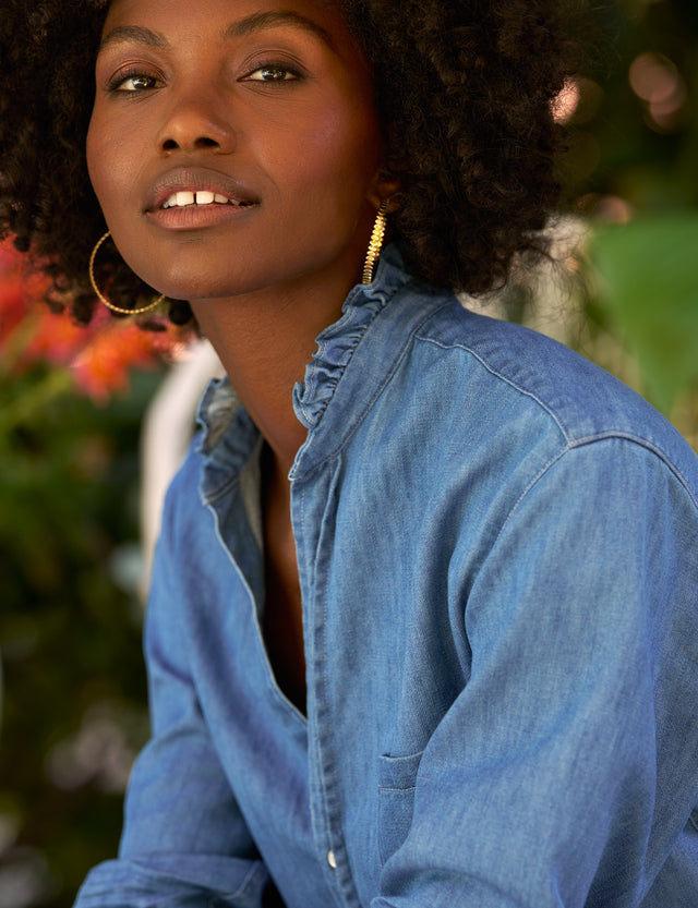 MARY RUFFLE Vintage Stonewashed Indigo, Famous Denim