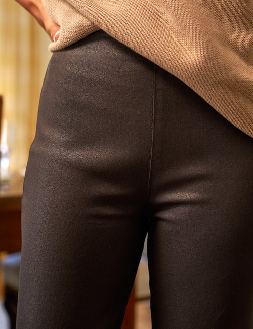 DERRY ILLUSION Chocolate Glitter Wax, Italian Waxed Denim, view 3