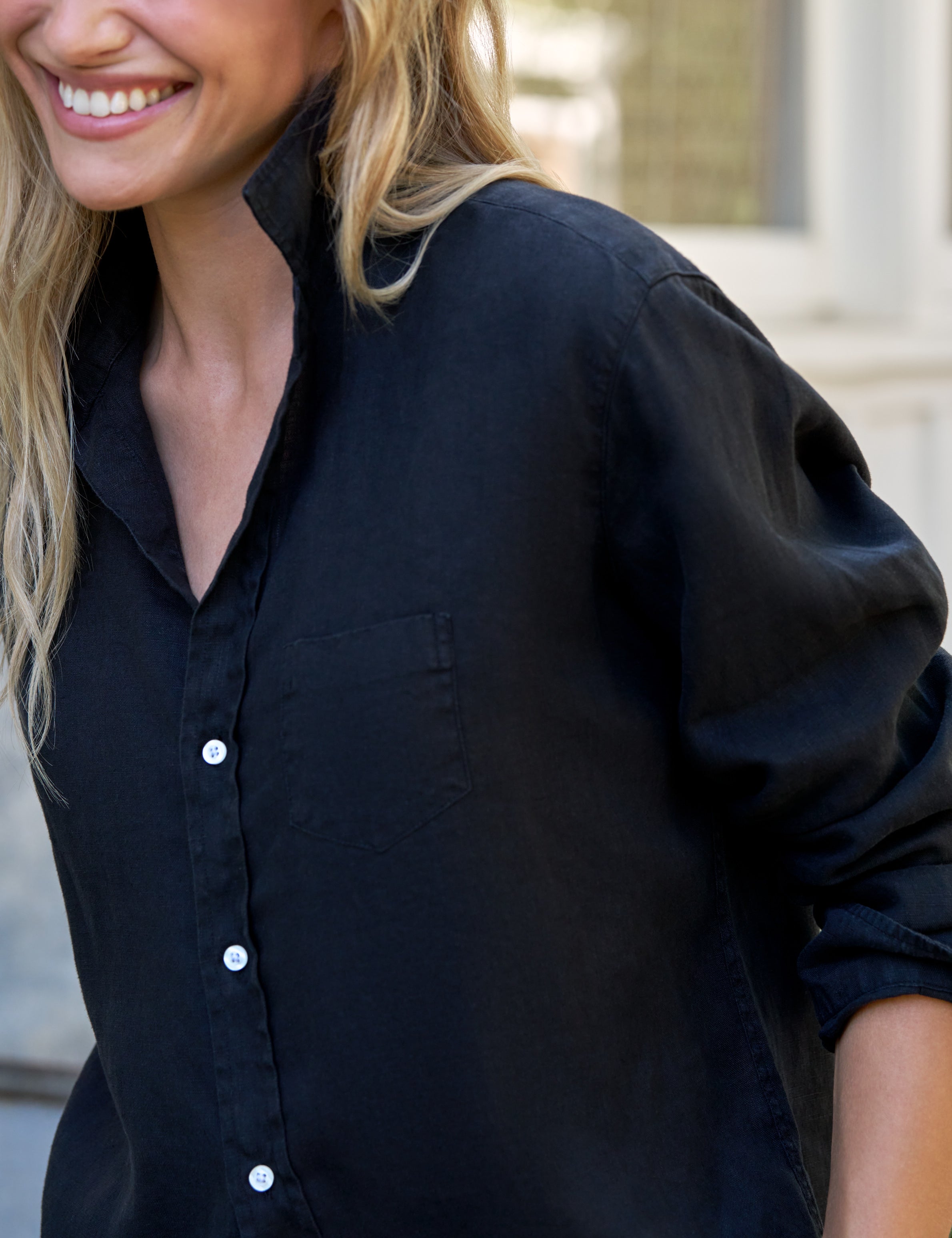 Frank & Eileen 長袖シャツ ブラック Eileen, Relaxed Button-Up Shirt, Black | Frank & Eileen