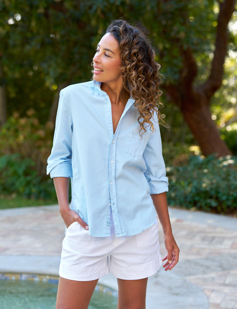 Eileen, Relaxed Button-Up Shirt, Light Blue | Frank & Eileen