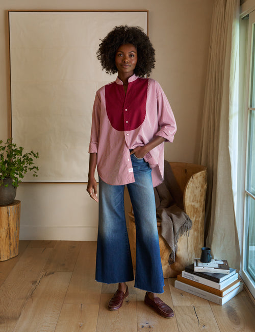 VICTORIA Red Stripe with Red Bib, Italian Superluxe, view 4