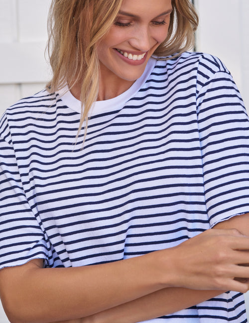 PERRY Navy French Stripe, Vintage Jersey, view 3