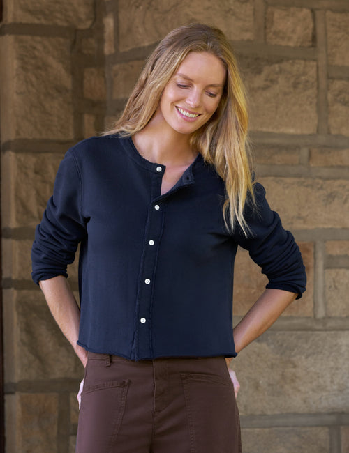 JACKIE Classic Navy, Triple Terry, front view