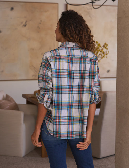 EILEEN Yellow and Blue with Red Plaid, Italian Flannel, alternate view