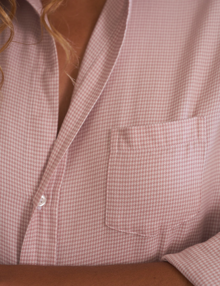 EILEEN Pink Houndstooth, Italian Cashmere Touch