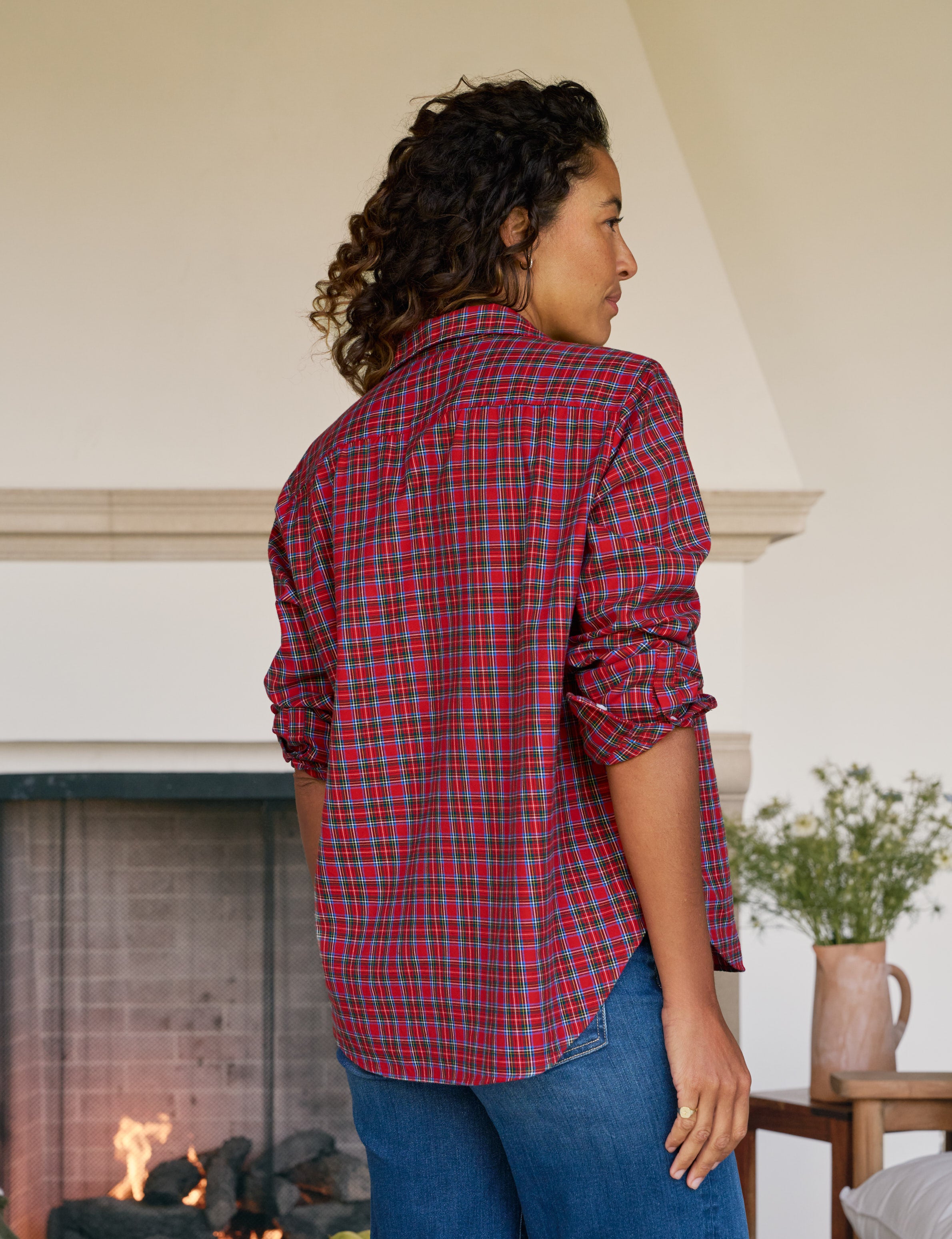 EILEEN Multicolor Small Red Plaid, Italian Flannel