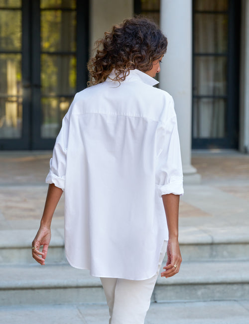 SHIRLEY White, Italian Brushed Oxford, alternate view