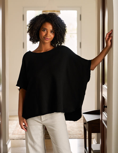 OLIVE Black, Triple Terry, front view
