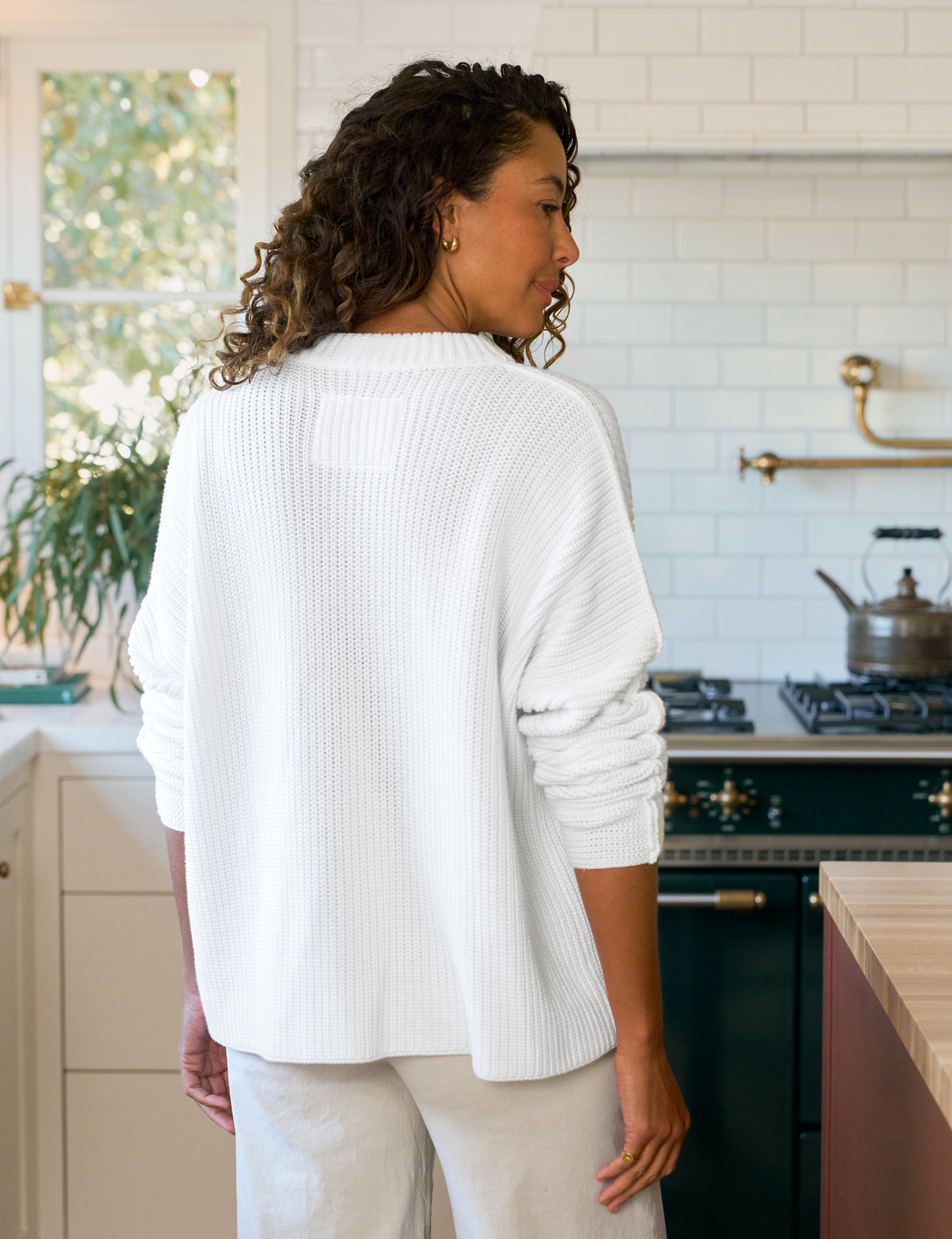 MONTECITO CARDIGAN White, Pure Italian Cotton