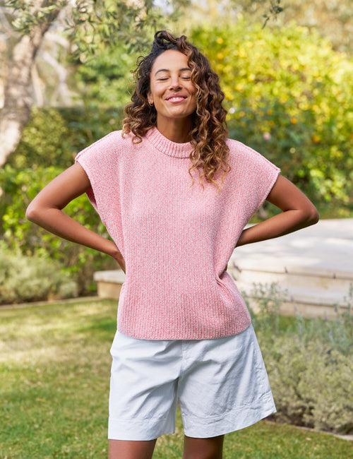 MONTECITO VEST Coral Reef, Pure Italian Cotton, front view