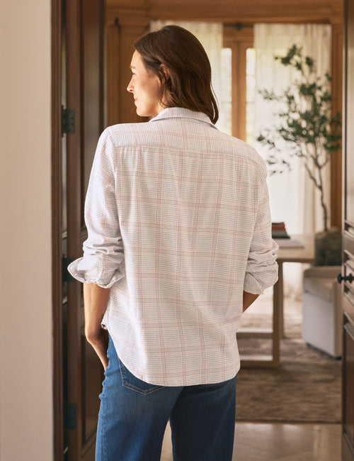 EILEEN Gray and Pink with Cream Plaid, Italian Cashmere Touch, alternate view