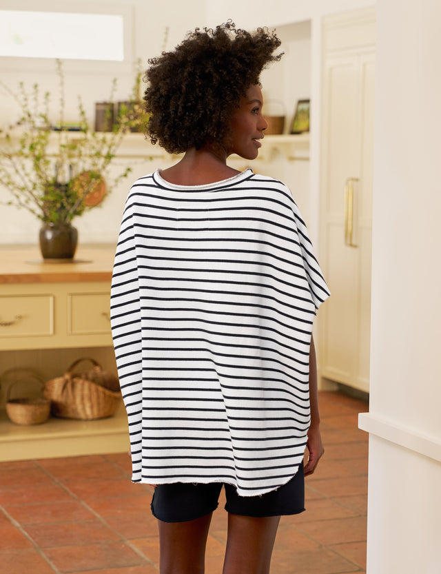 OLIVE Wide Navy French Stripe, Triple Fleece