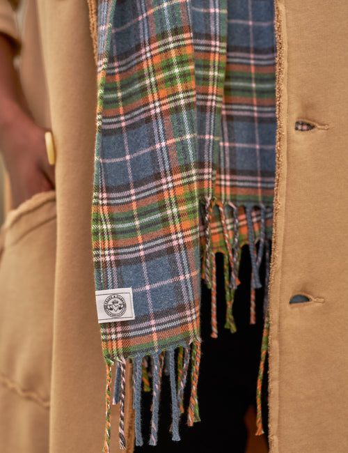 NOELLE Orange and Green with Blue Plaid, alternate view