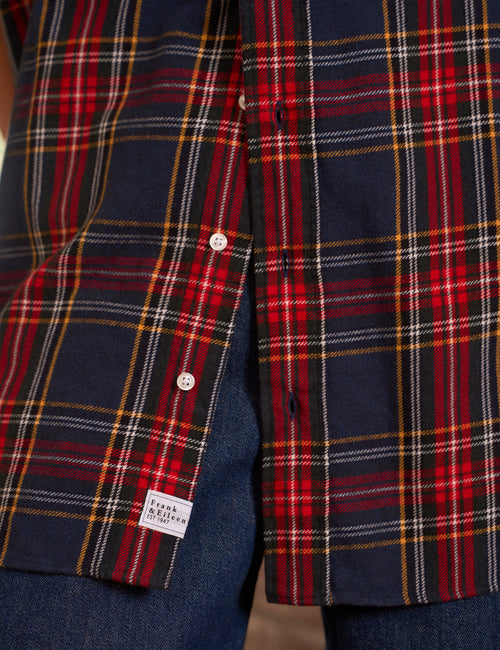 MACKENZIE Large Navy and Red Plaid, Italian Flannel, alternate view