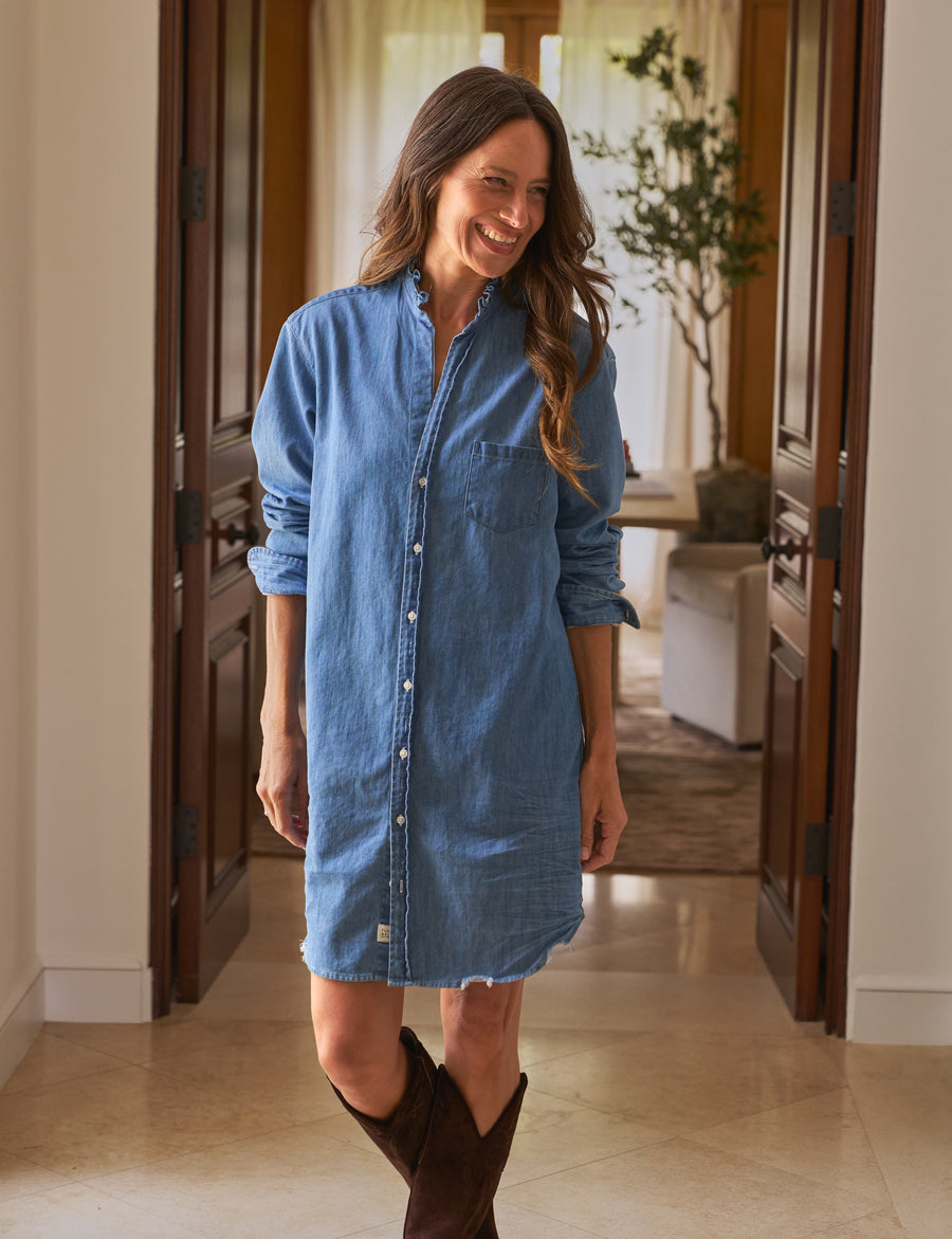 MARY RUFFLE Vintage Stonewashed Indigo, Famous Denim