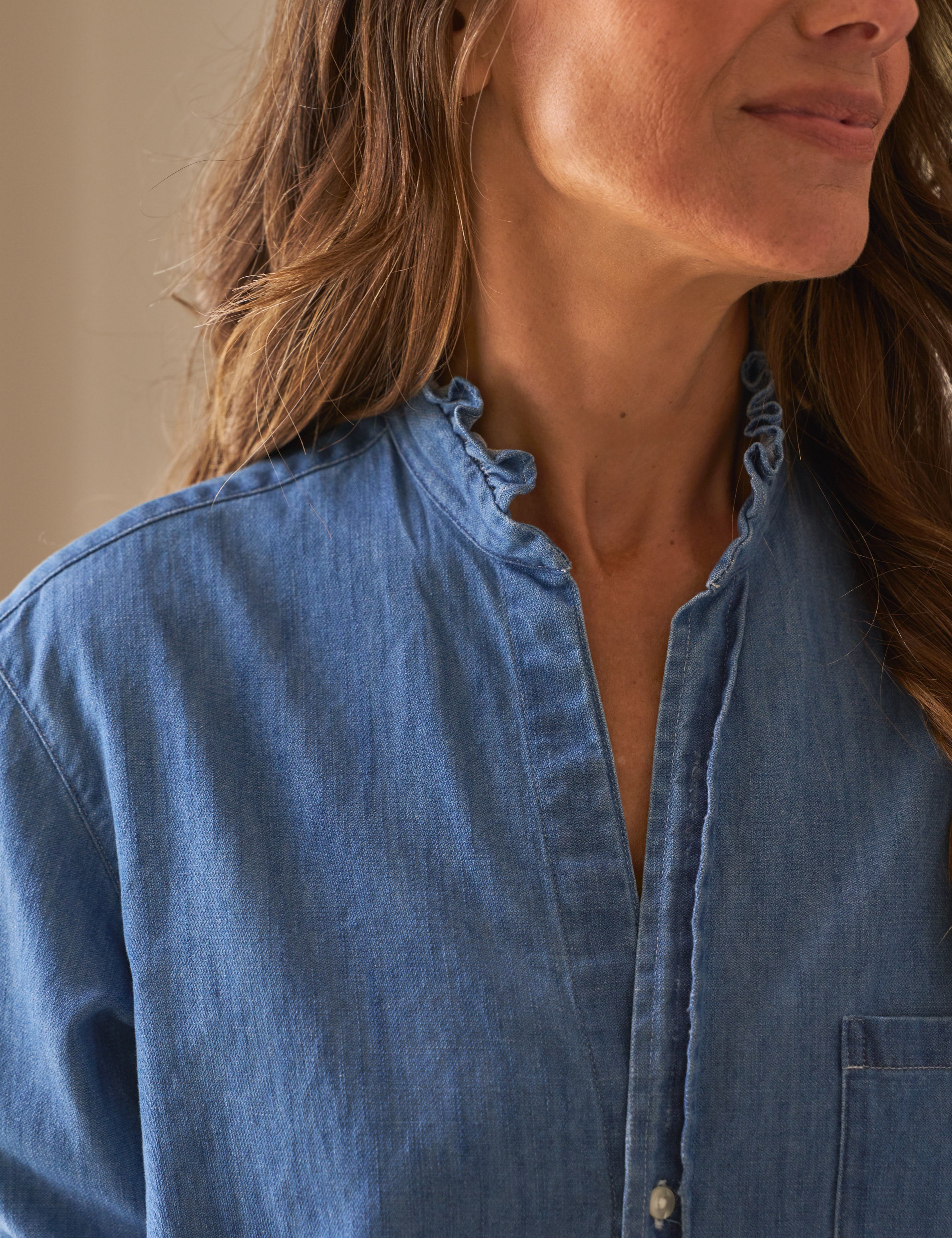 MARY RUFFLE Vintage Stonewashed Indigo, Famous Denim