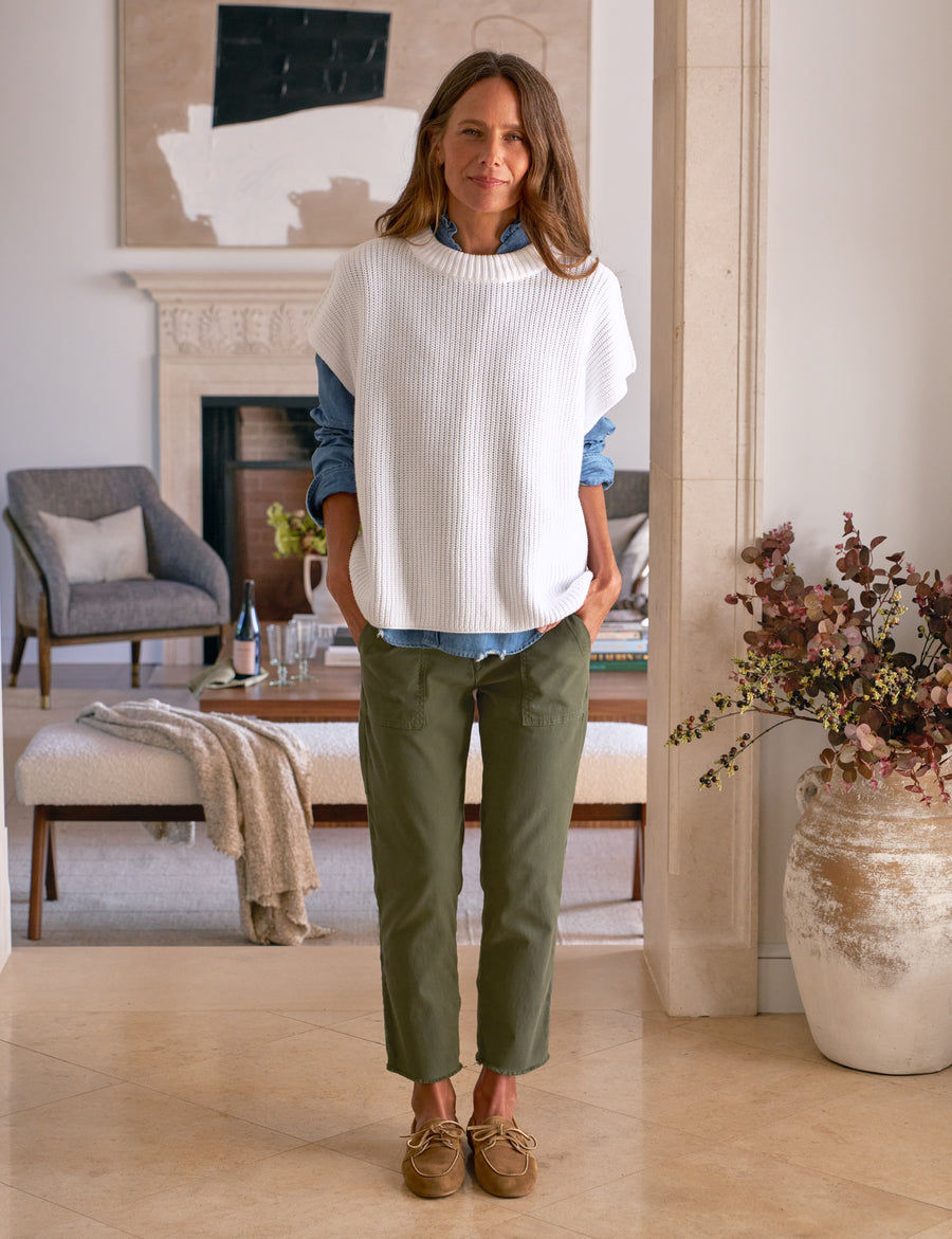 MONTECITO VEST White, Pure Italian Cotton