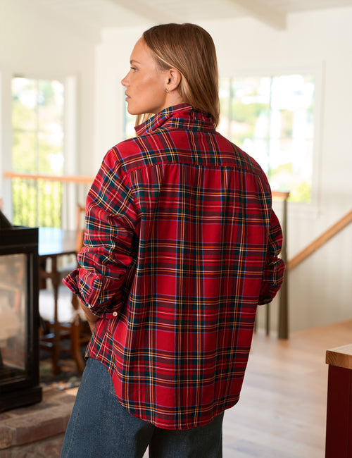 EILEEN Red Holiday Plaid, Italian Cashmere Touch, alternate view