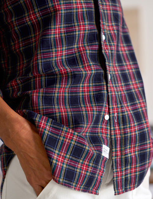 EILEEN Red and Yellow with Navy Plaid, Italian Flannel, view 3