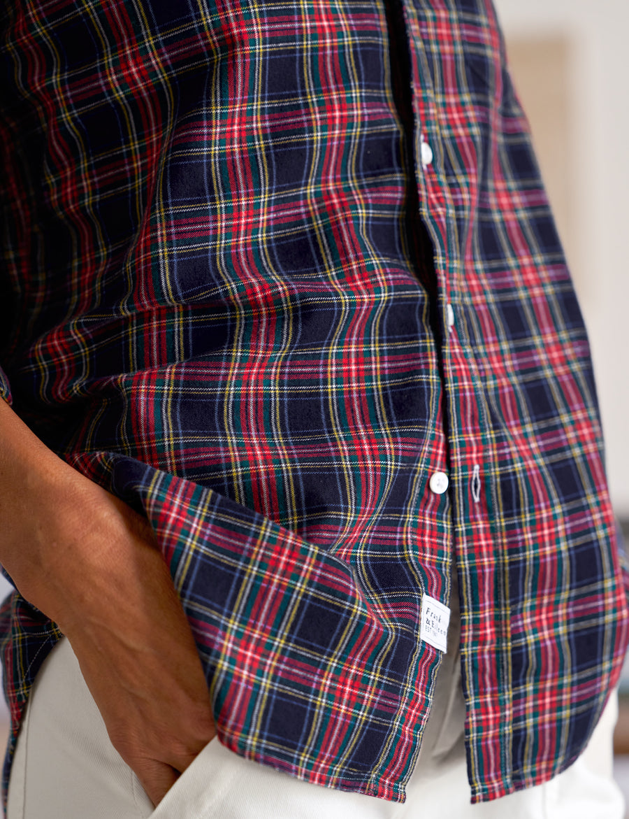 EILEEN Red and Yellow with Navy Plaid, Italian Flannel