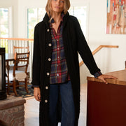 COTSWOLDS COATIGAN Black, Pure Italian Cotton