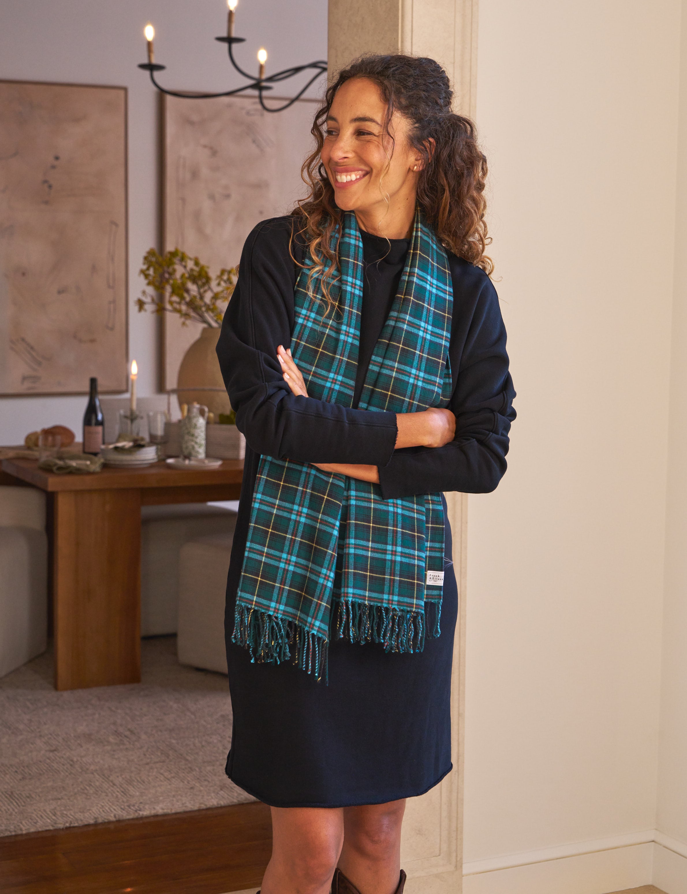 NOELLE Blue and Green with Yellow Plaid