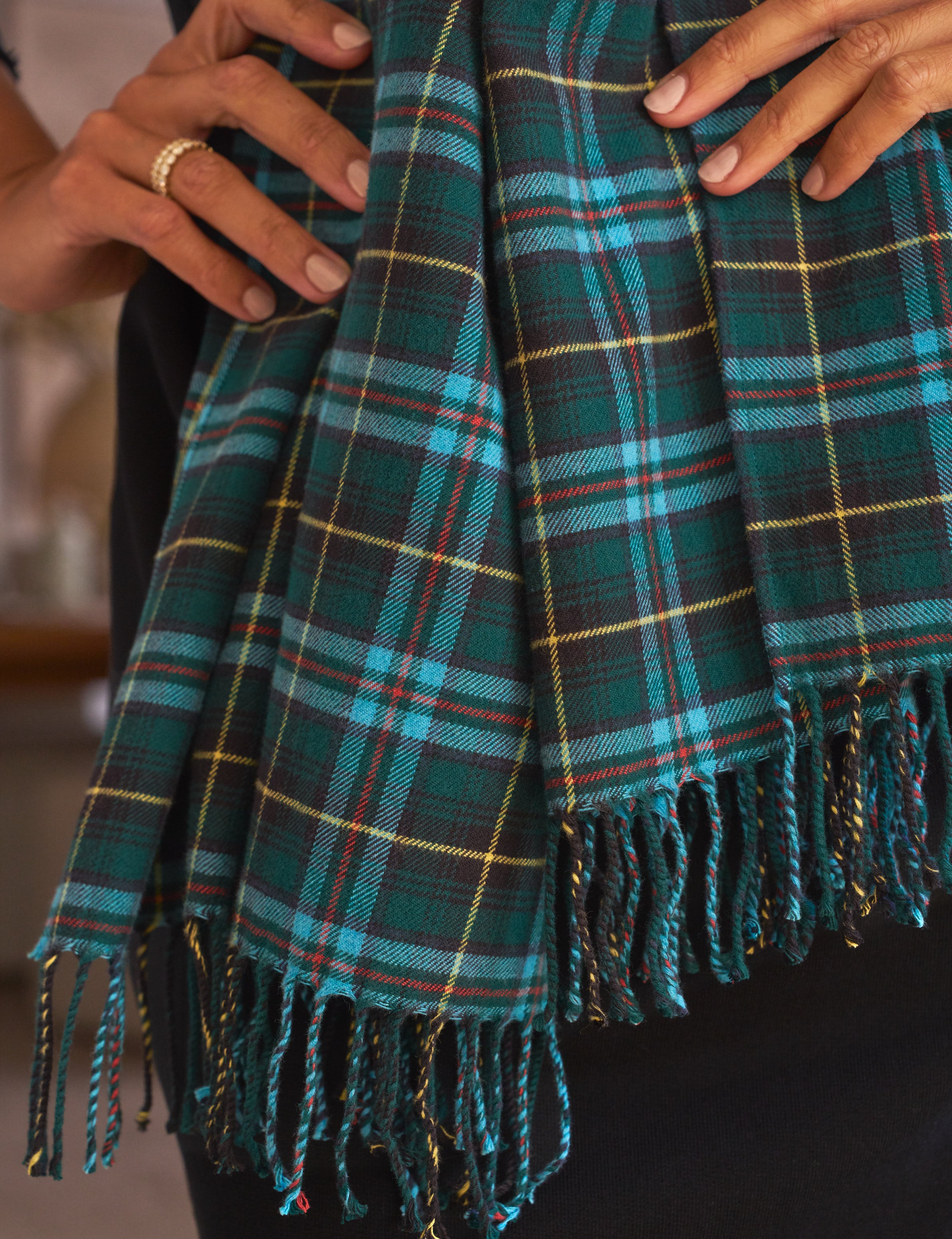 NOELLE Blue and Green with Yellow Plaid