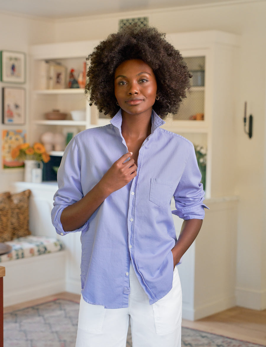 Eileen, Relaxed Button-Up Shirt, Purple Denim | Frank & Eileen
