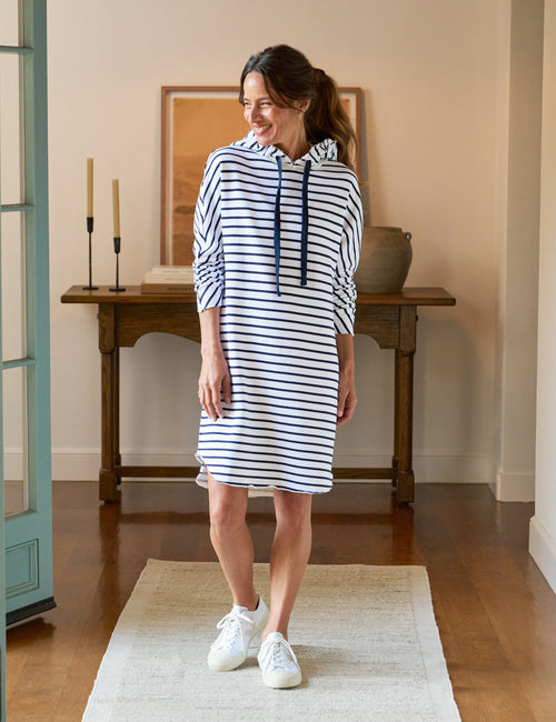 MINI JAMES Wide Navy French Stripe, Triple Terry, view 3