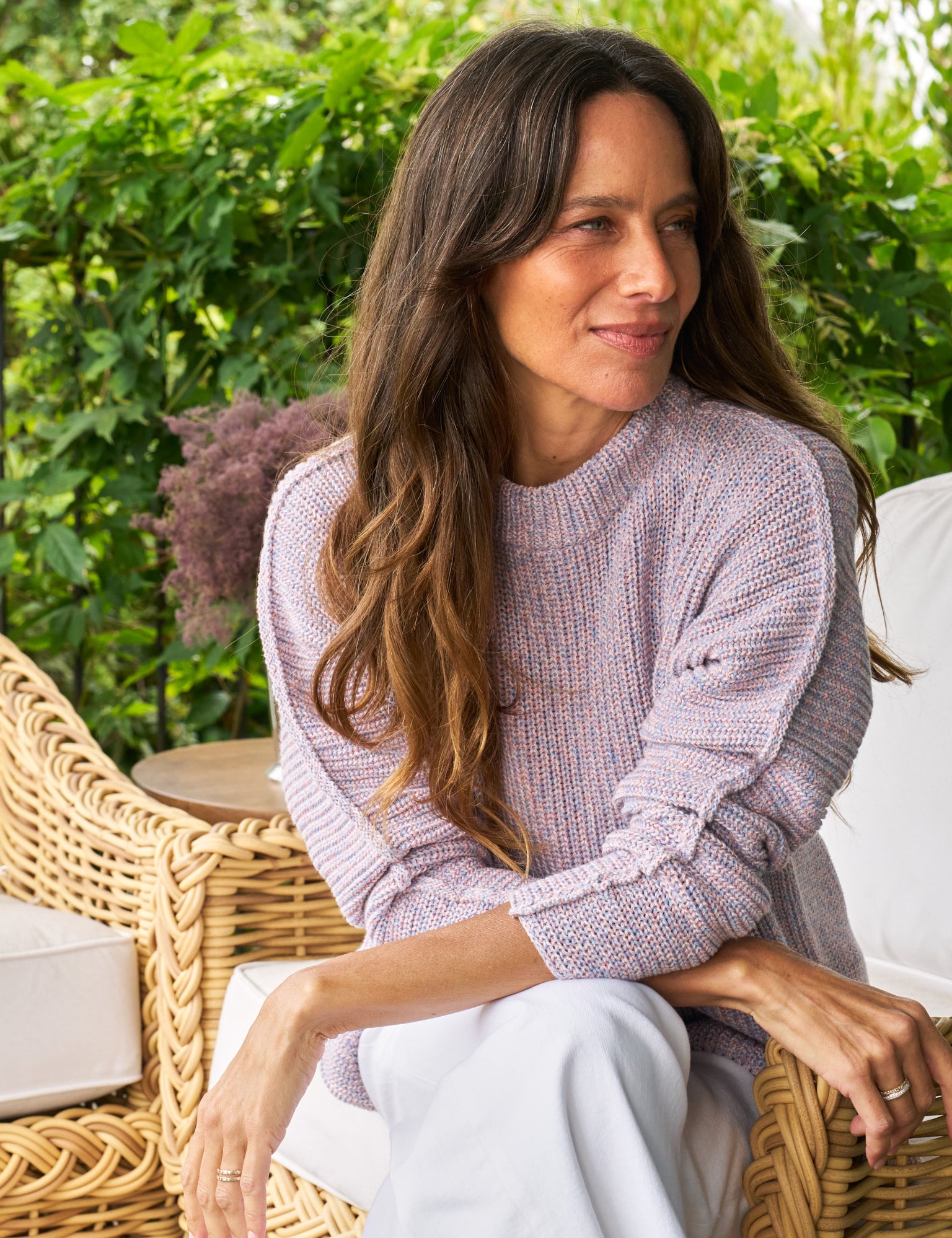 MONTECITO SWEATER Pink Marl Pure Italian Cotton