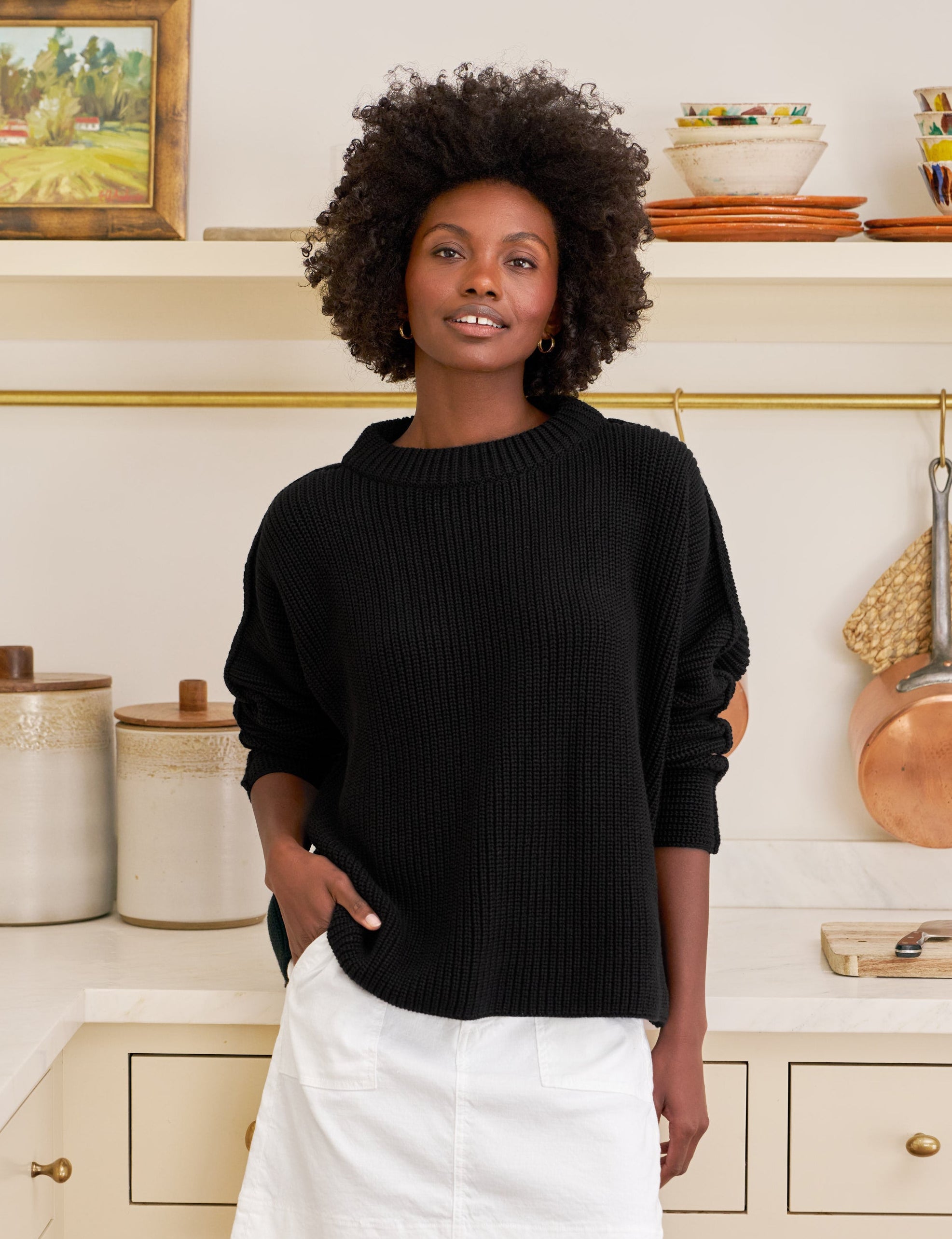 MONTECITO SWEATER Black Pure Italian Cotton