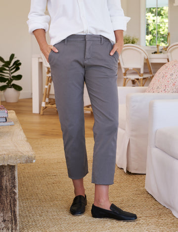 Frank & Eileen Wicklow Women's Green Italian Performance Twill Ankle Pants 4