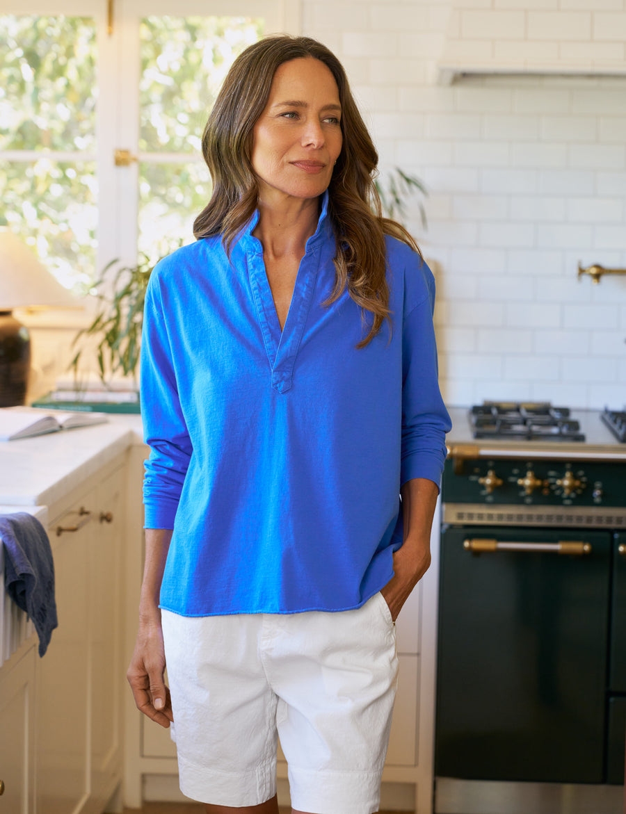 Patrick, Popover Henley, Blue | Frank & Eileen