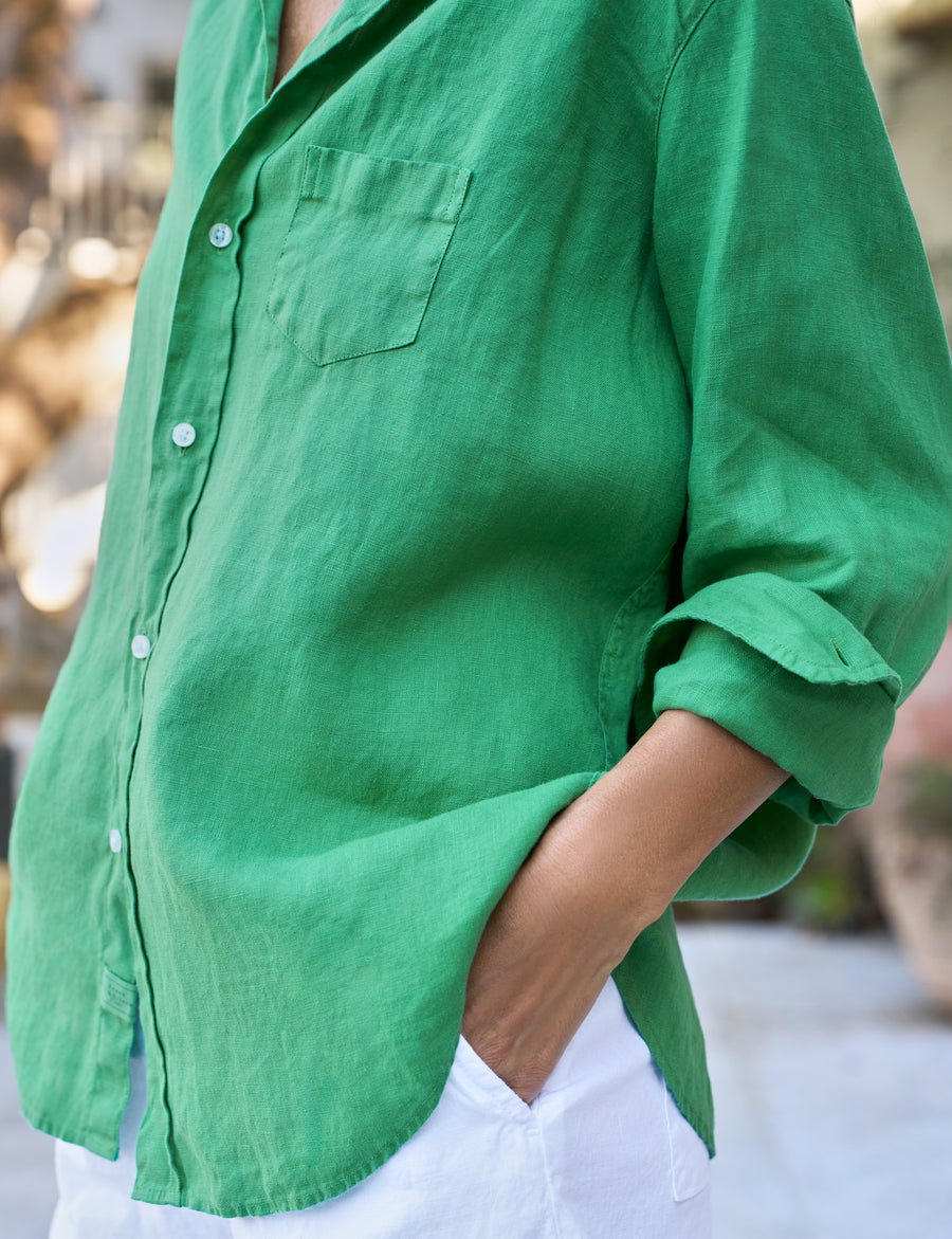 Eileen, Relaxed Button-Up Shirt, Green | Frank & Eileen