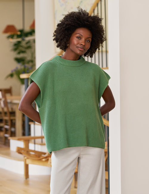 MONTECITO VEST Eucalyptus, Pure Italian Cotton, view 4