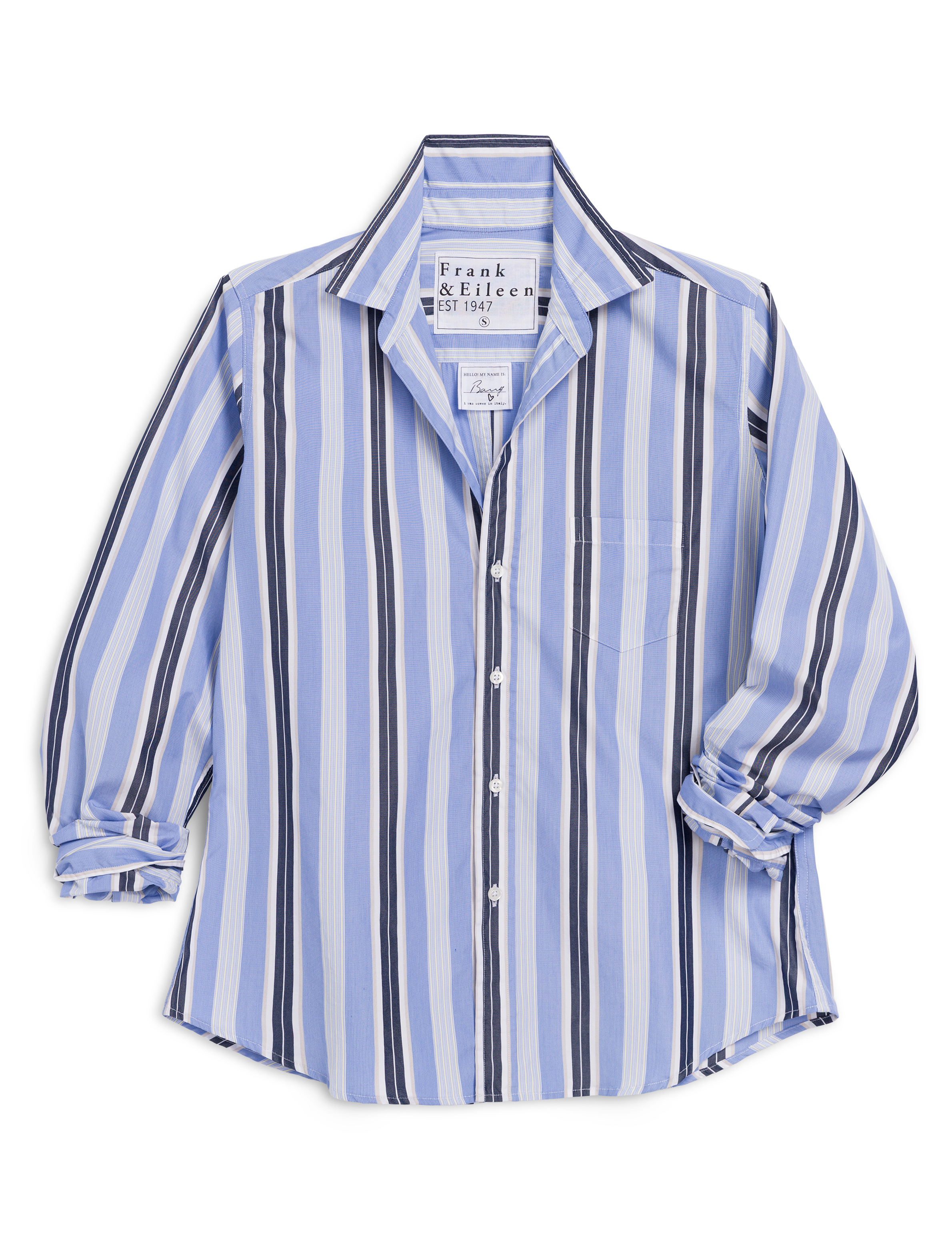 BARRY Blue with Sand and Navy Stripe, Superluxe, front view