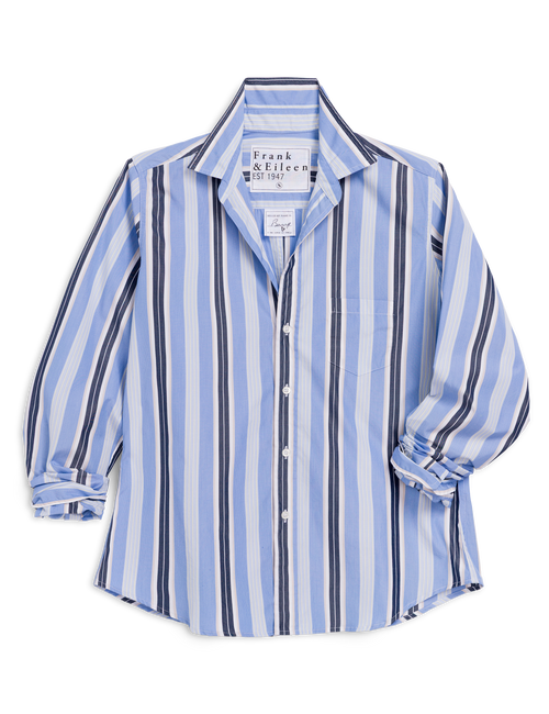 BARRY Blue with Sand and Navy Stripe, Italian Superluxe, front view