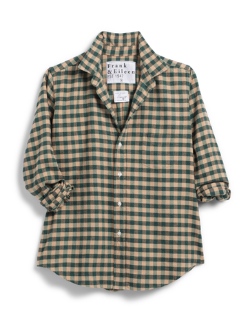 BARRY Camel and Green Check, Flannel