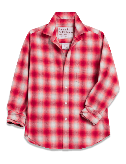 BARRY Dark Pink and White Plaid, Italian Flannel, front view