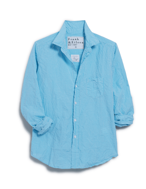 Barry, Tailored Button-Up Shirt, Blue Gingham | Frank & Eileen
