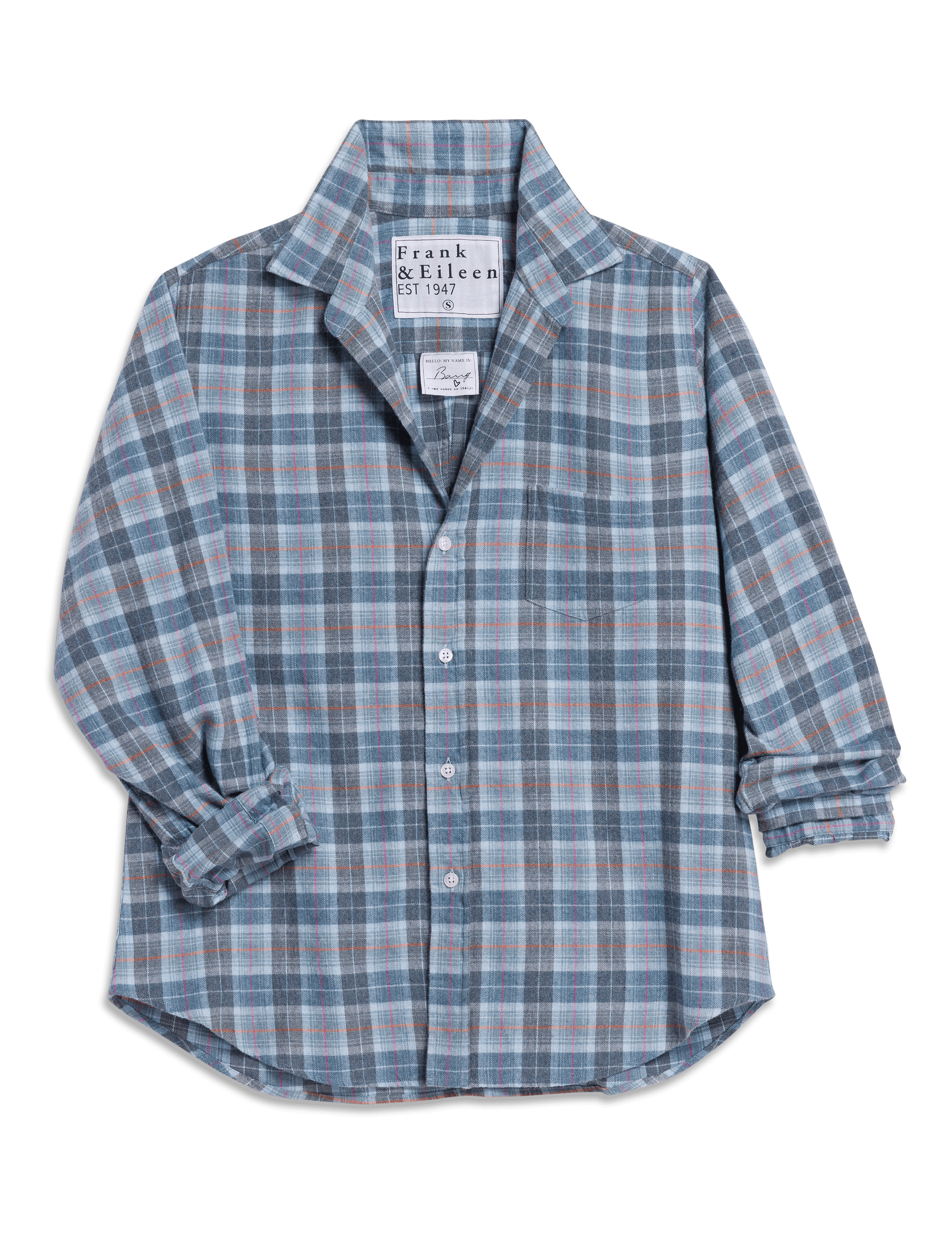 BARRY Gray and Light Blue Plaid, Italian Flannel