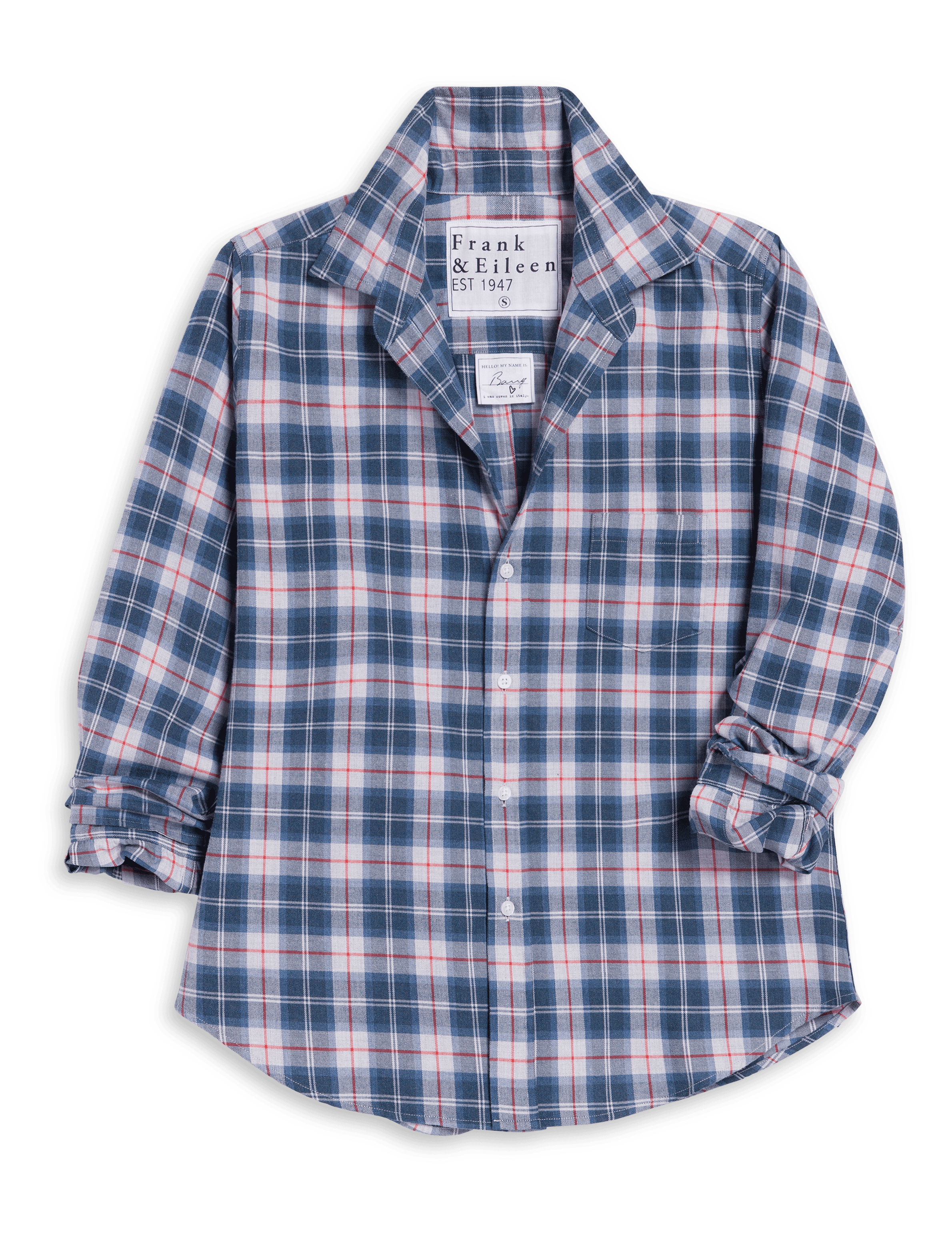 BARRY Gray with Blue and Red Plaid, Italian Flannel