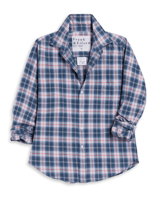 BARRY Gray with Blue and Red Plaid, Italian Flannel, view 4