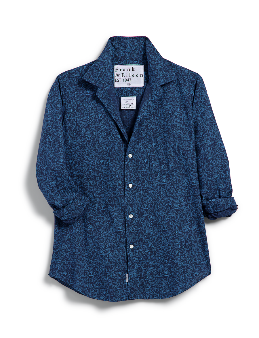 Frank＆Eileen ネイビーコットンシャツ BARRY サイズS Barry, Tailored Button-Up Shirt, Navy Floral | Frank & Eileen