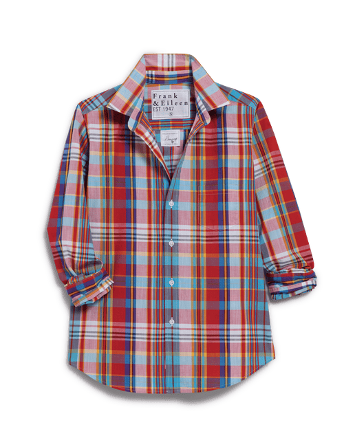 BARRY Primary Color Plaid, Italian Classic Poplin, front view