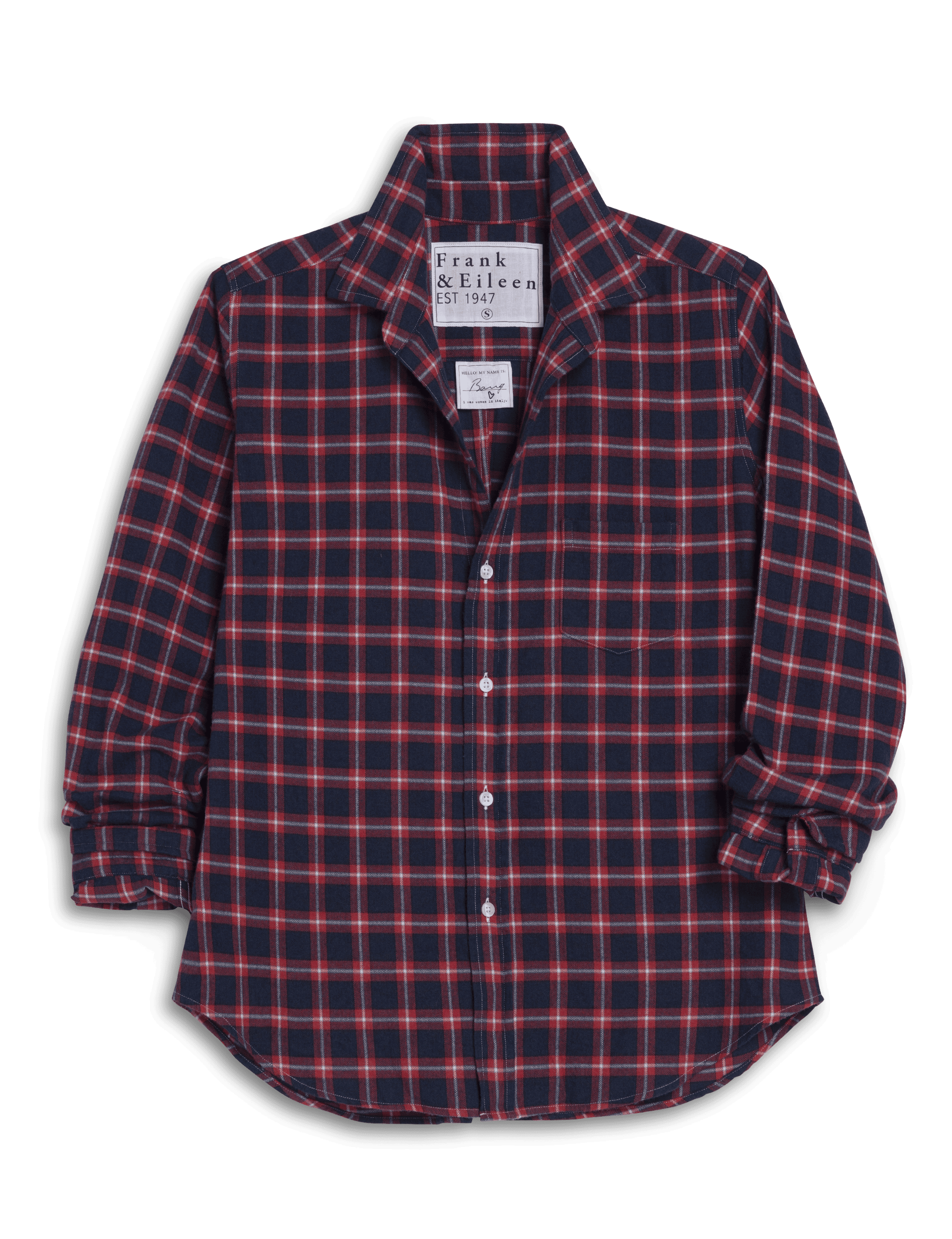 BARRY Red and Blue with White Plaid, Italian Flannel