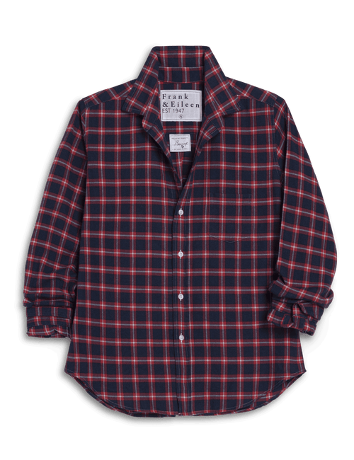 BARRY Red and Blue with White Plaid, Italian Flannel, view 5