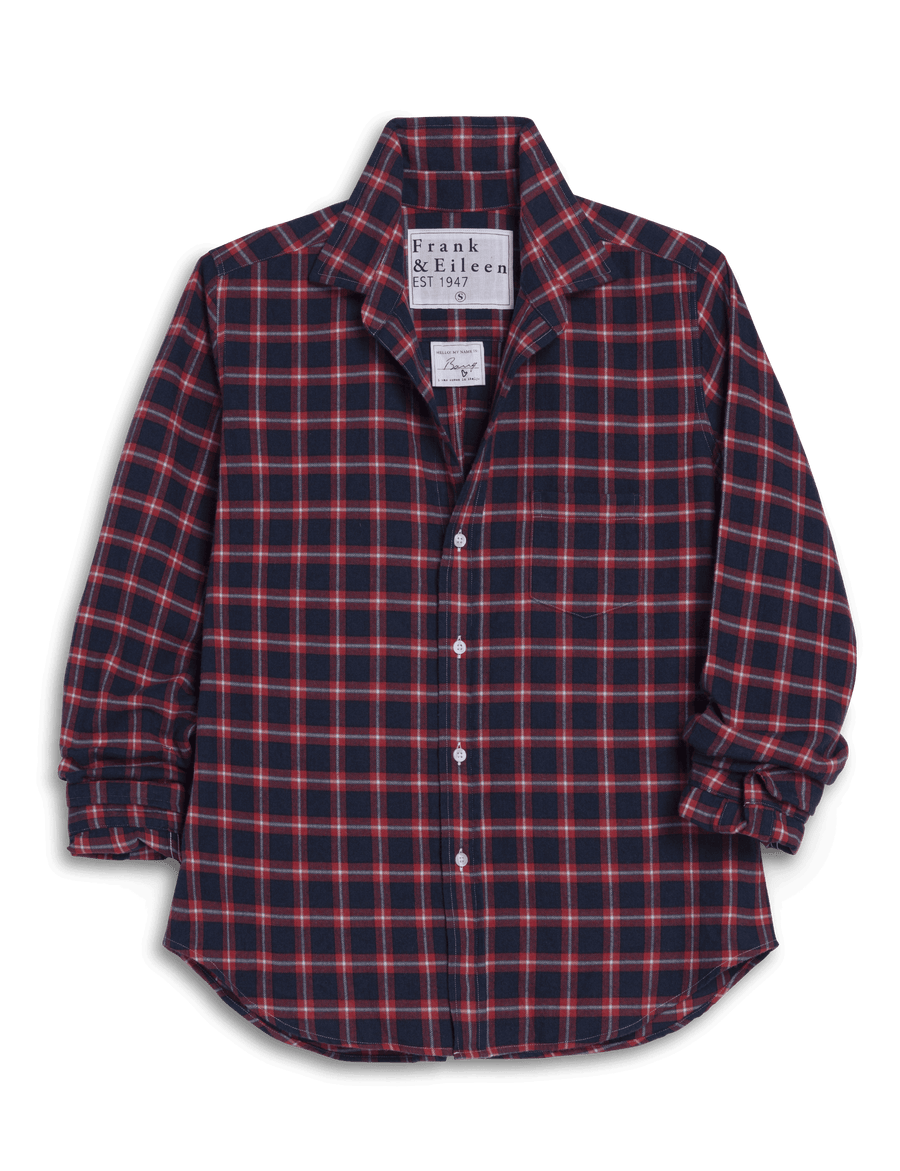 BARRY Red and Blue with White Plaid, Italian Flannel